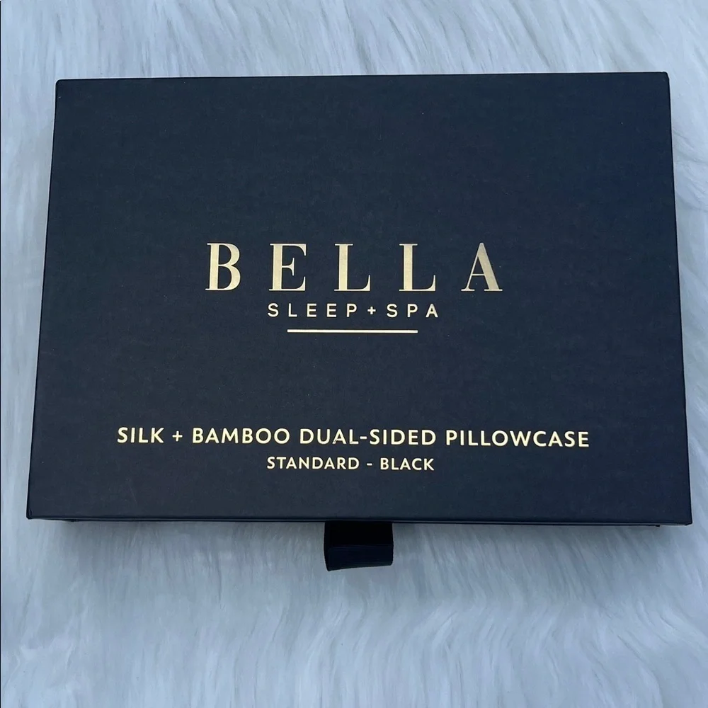🆕 Bella Sleep + Spa Silk + Bamboo Dual-Sided Pillowcase Standard-Black